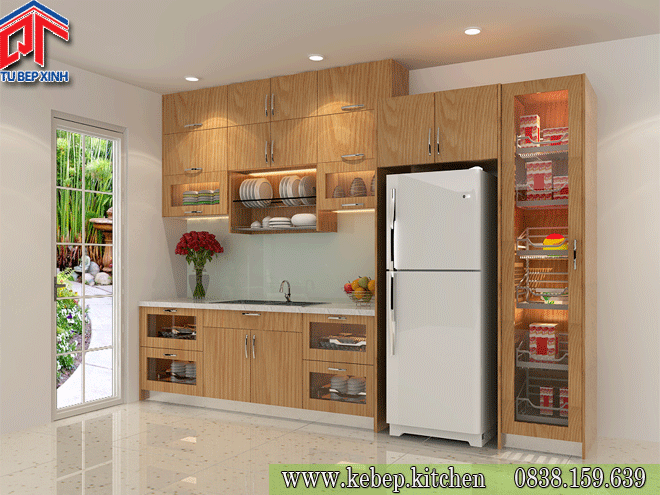 Mẫu tủ bếp đẹp cho phòng ăn nhỏ