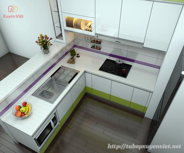 Mẫu tủ bếp đẹp cho phòng ăn nhỏ